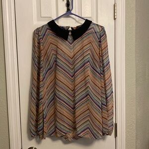 Allen B. By Allen Schwartz Multicolor Patterned Top